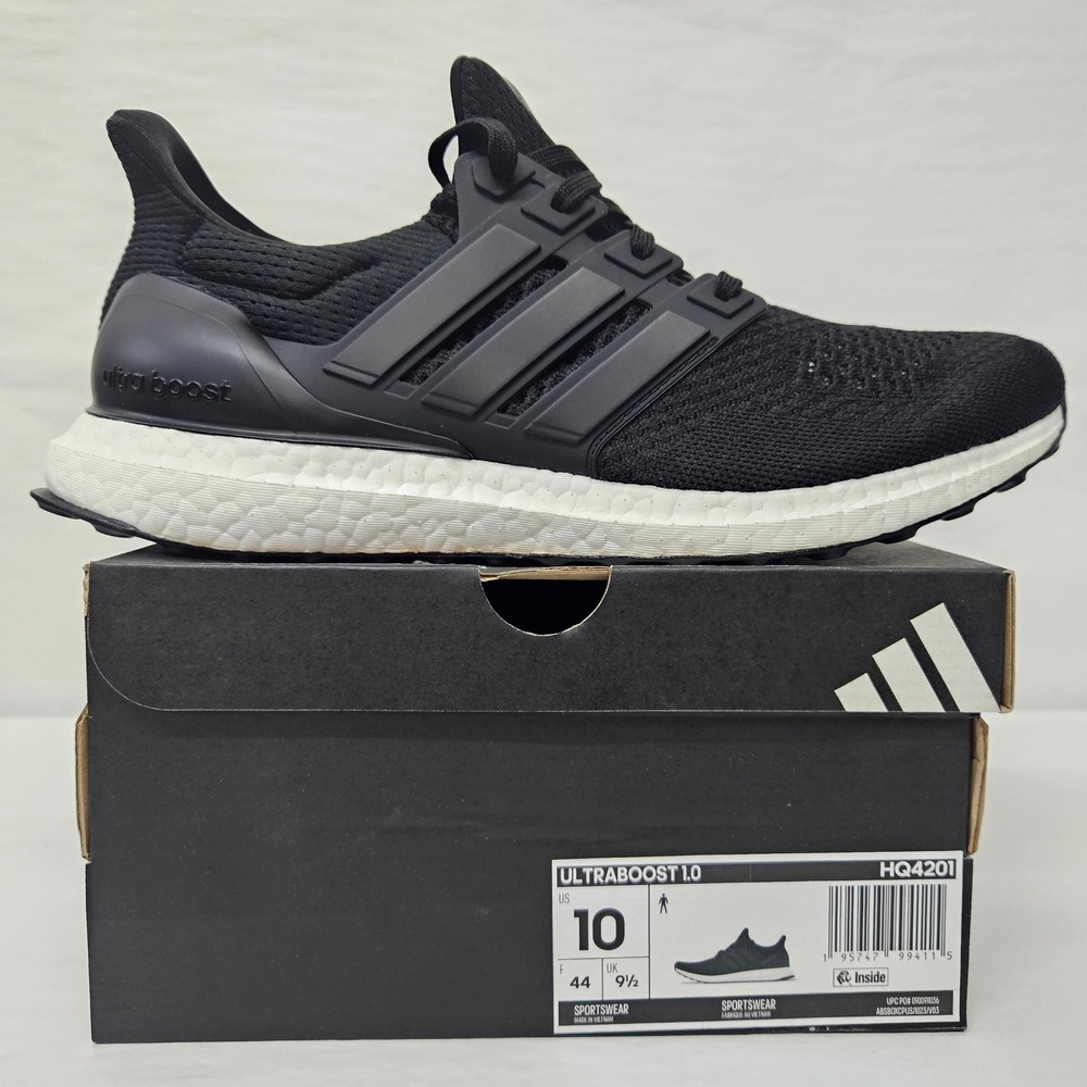 Adidas Ultraboost 1.0 Running Shoes HQ4201 Core Black White Men's Size 10